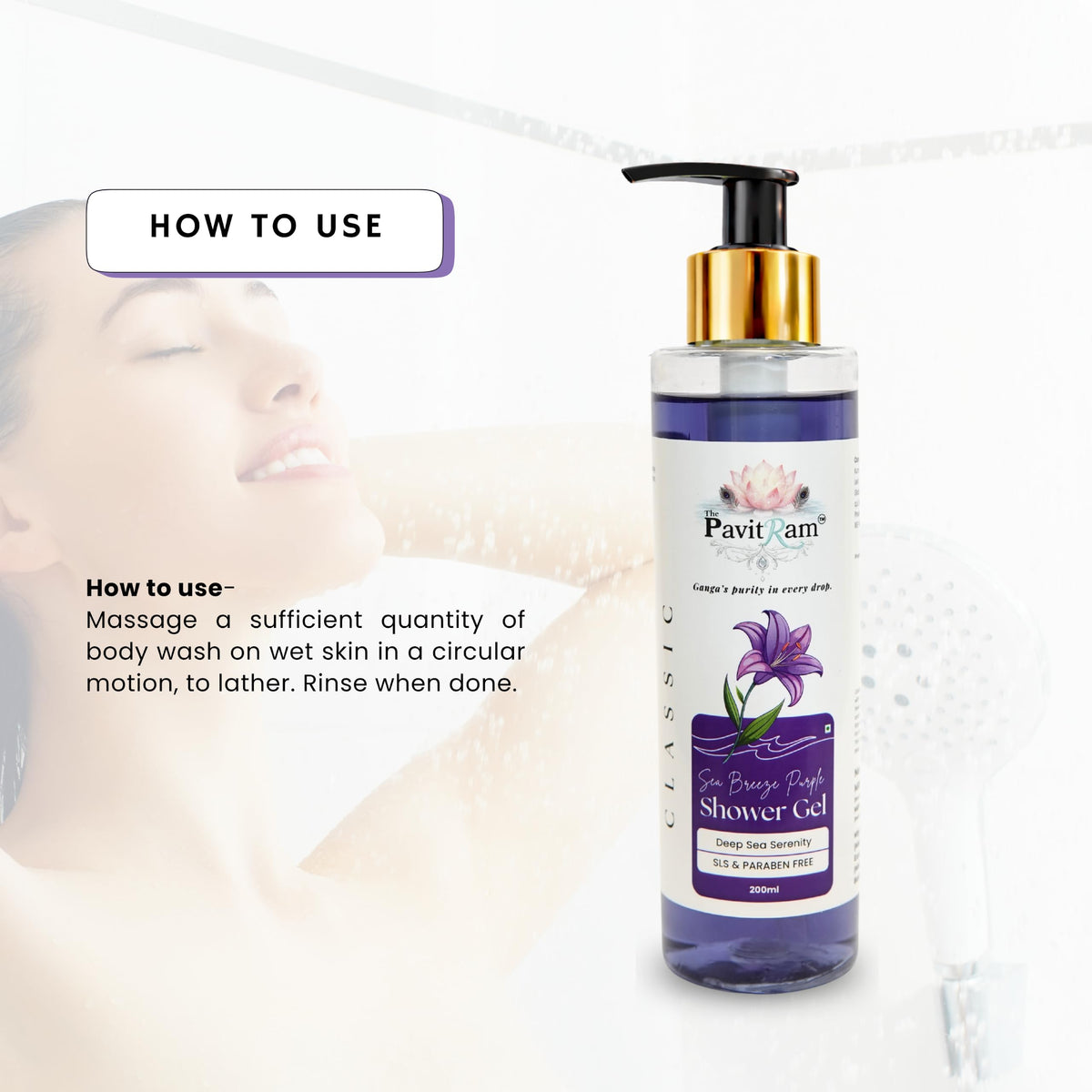 THE PAVITRAM Body Shower Gel | Refreshing Daily Body Cleanser for Men & Women | Bath Gel