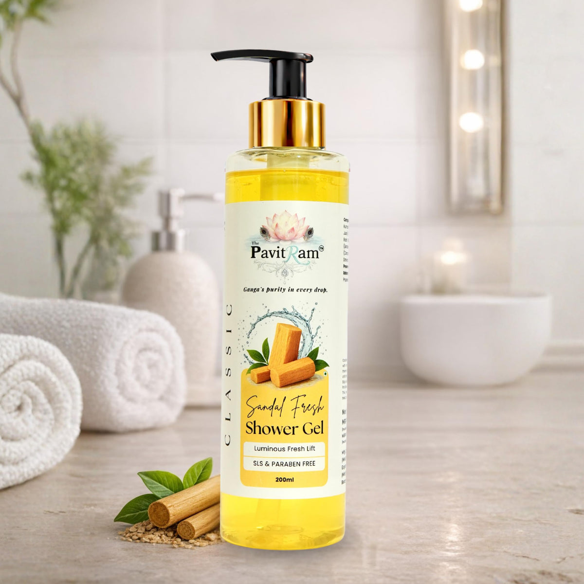 THE PAVITRAM Body Shower Gel | Refreshing Daily Body Cleanser for Men & Women | Bath Gel
