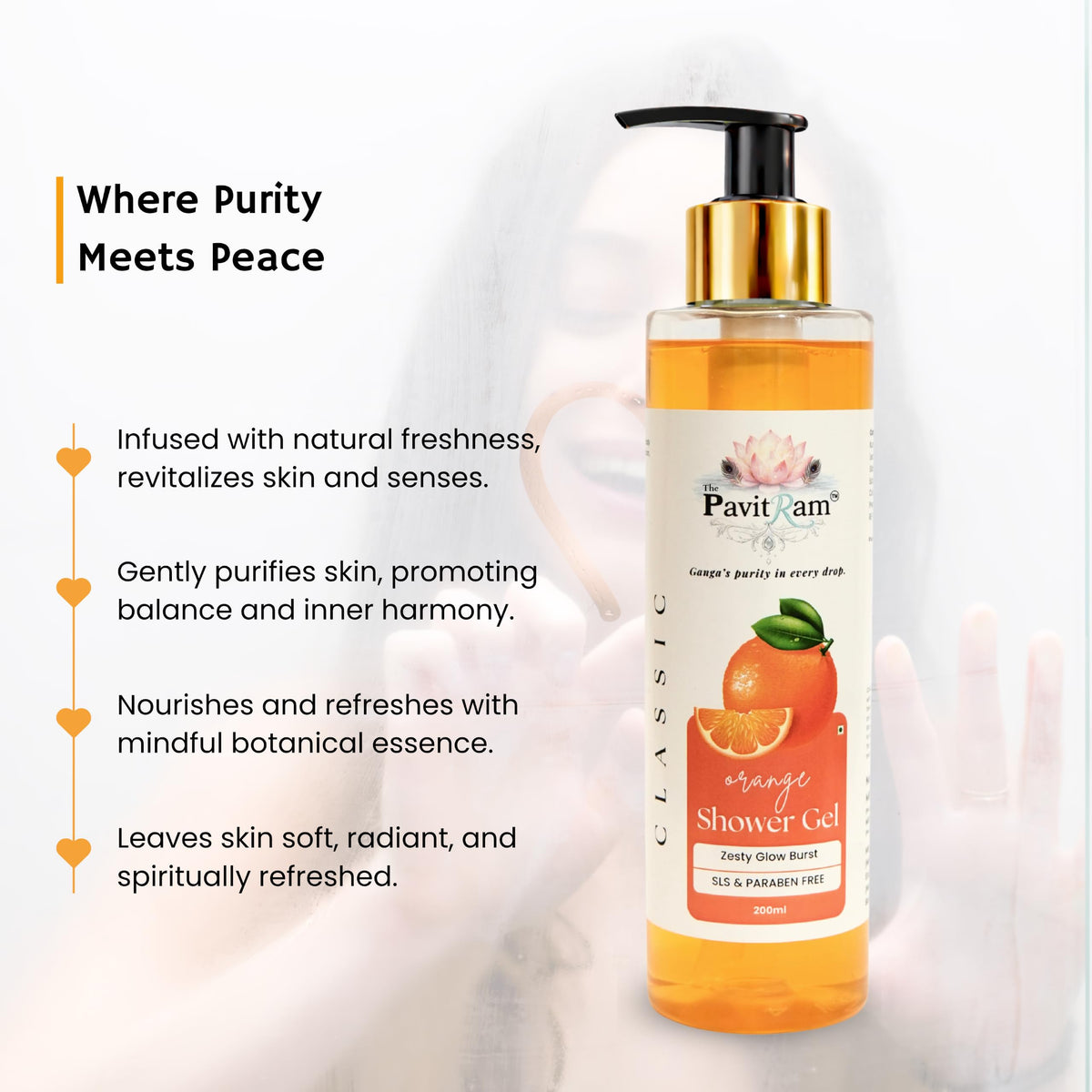 THE PAVITRAM Body Shower Gel | Refreshing Daily Body Cleanser for Men & Women | Bath Gel