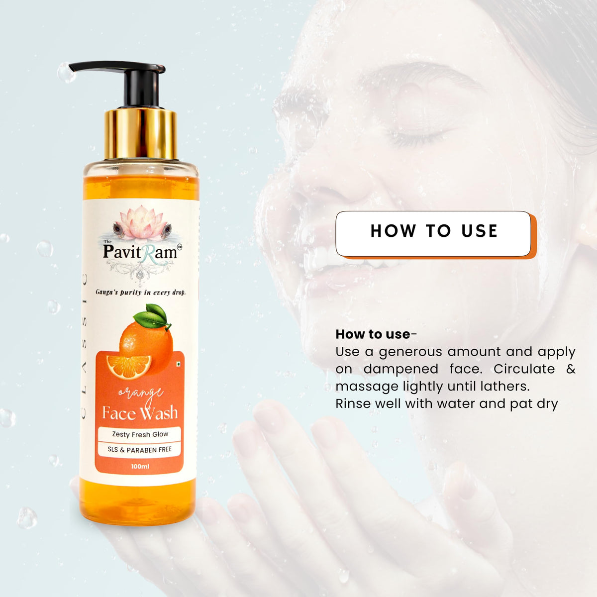 THE PAVITRAM Refresh Face Wash 100ml | Aqua Facial Cleanser | Cool Aqua Revive | Daily Face Wash for Men & Women | Refreshing Skin Care Cleanser