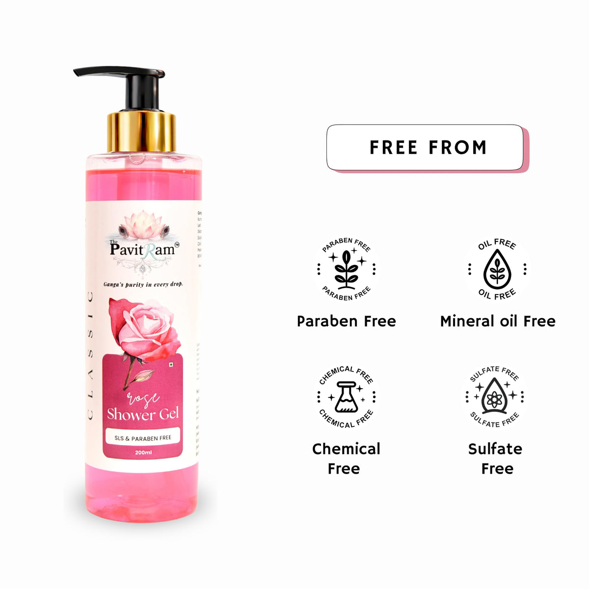 THE PAVITRAM Body Shower Gel | Refreshing Daily Body Cleanser for Men & Women | Bath Gel