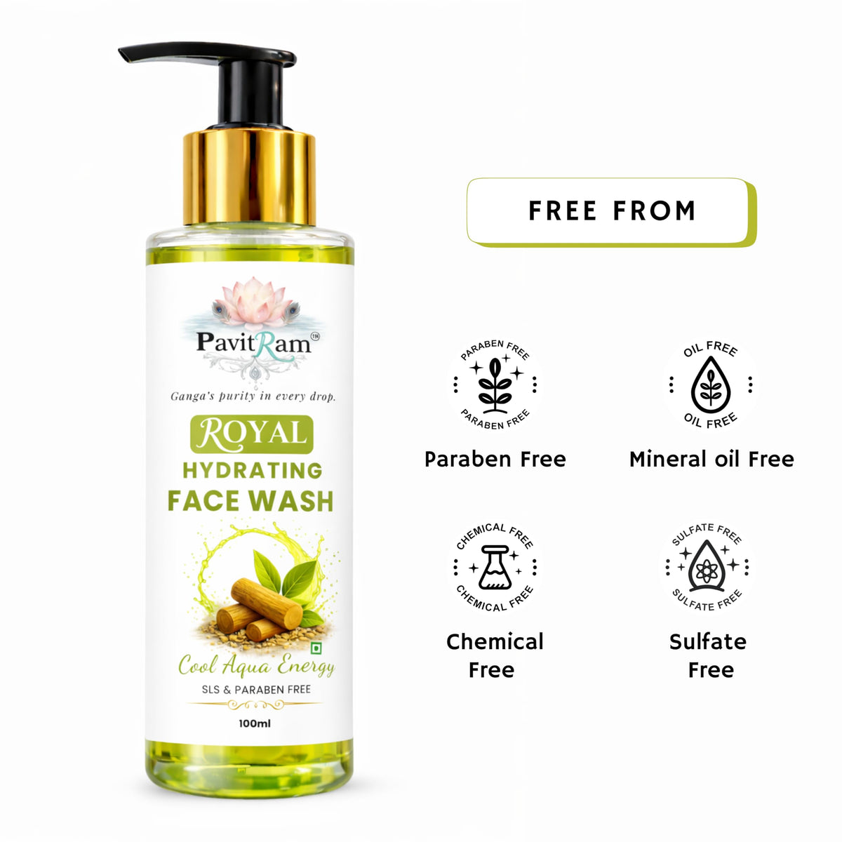 THE PAVITRAM Face Wash |Daily Cleanser for Men & Women | Deep Cleansing & Oil Control | Fresh Formula for Soft & Skin