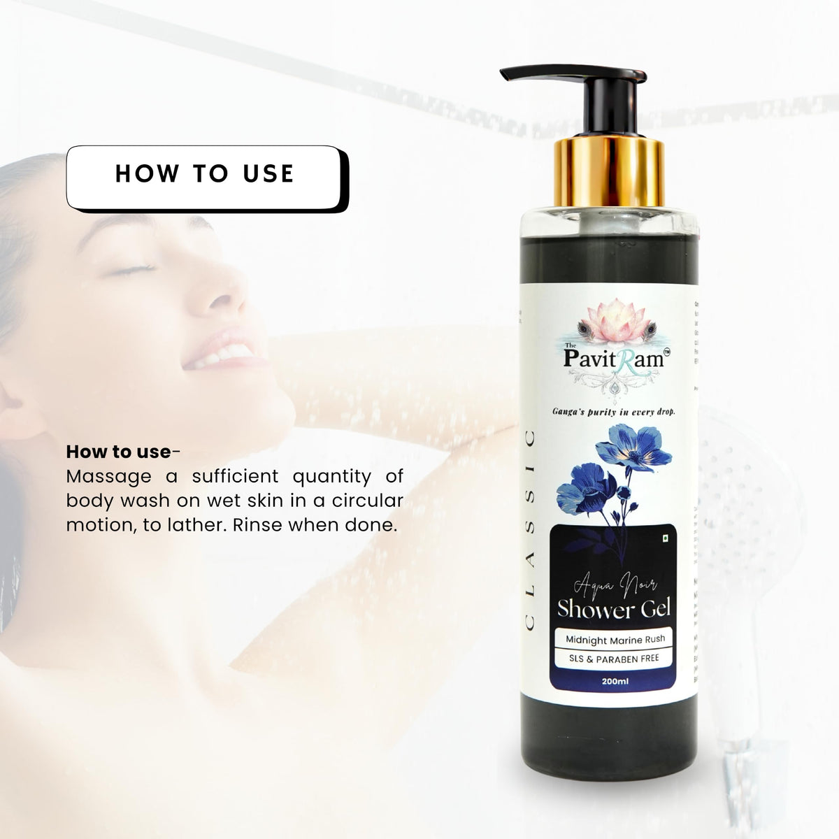 THE PAVITRAM Body Shower Gel | Refreshing Daily Body Cleanser for Men & Women | Bath Gel