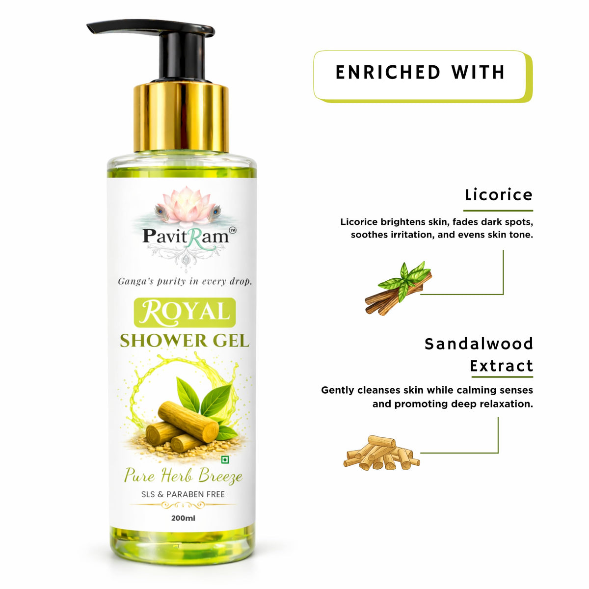 THE PAVITRAM Body Wash | Refreshing Shower Gel for Men & Women | SLS & Paraben Free | Long-Lasting Freshness
