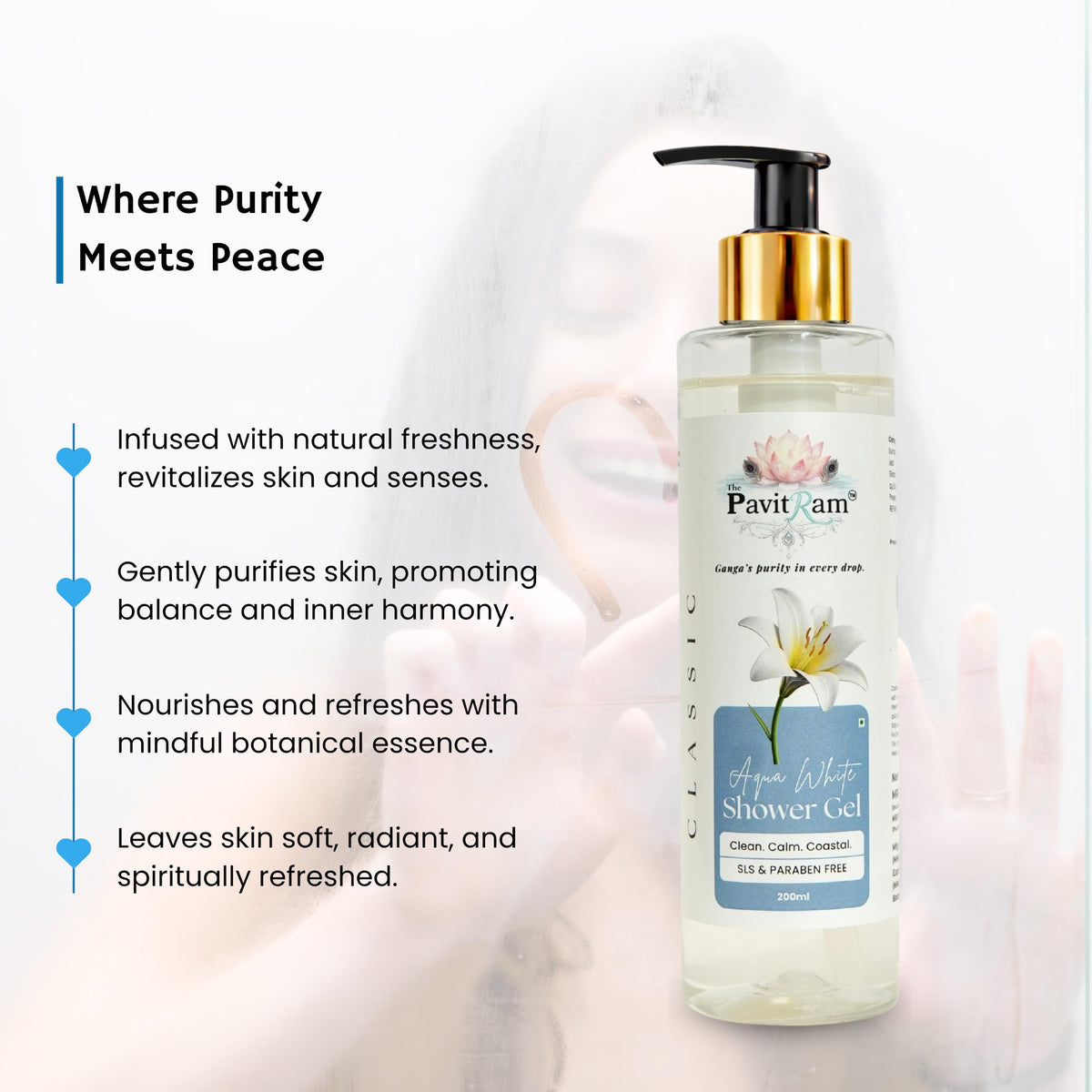 THE PAVITRAM Body Shower Gel | Refreshing Daily Body Cleanser for Men & Women | Bath Gel