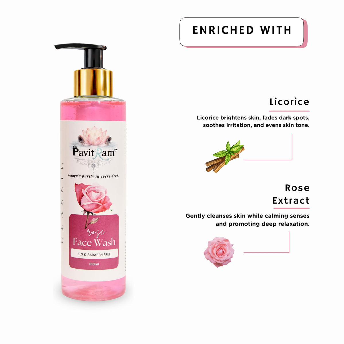 THE PAVITRAM Refresh Face Wash 100ml | Aqua Facial Cleanser | Cool Aqua Revive | Daily Face Wash for Men & Women | Refreshing Skin Care Cleanser
