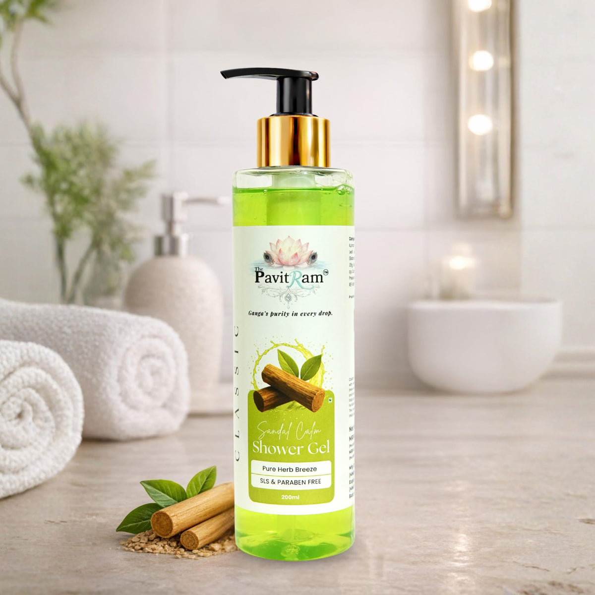 THE PAVITRAM Body Shower Gel | Refreshing Daily Body Cleanser for Men & Women | Bath Gel