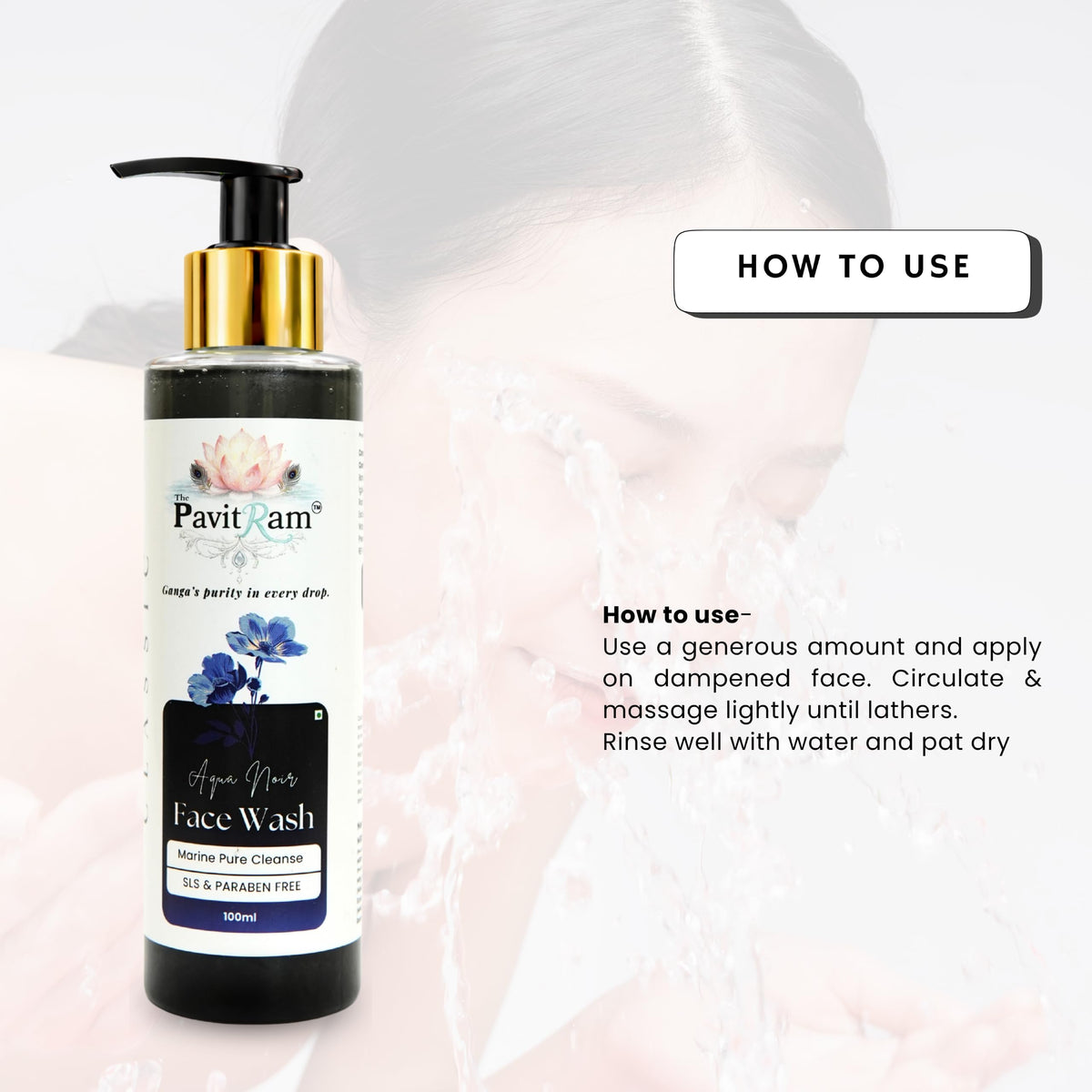 THE PAVITRAM Refresh Face Wash 100ml | Aqua Facial Cleanser | Cool Aqua Revive | Daily Face Wash for Men & Women | Refreshing Skin Care Cleanser