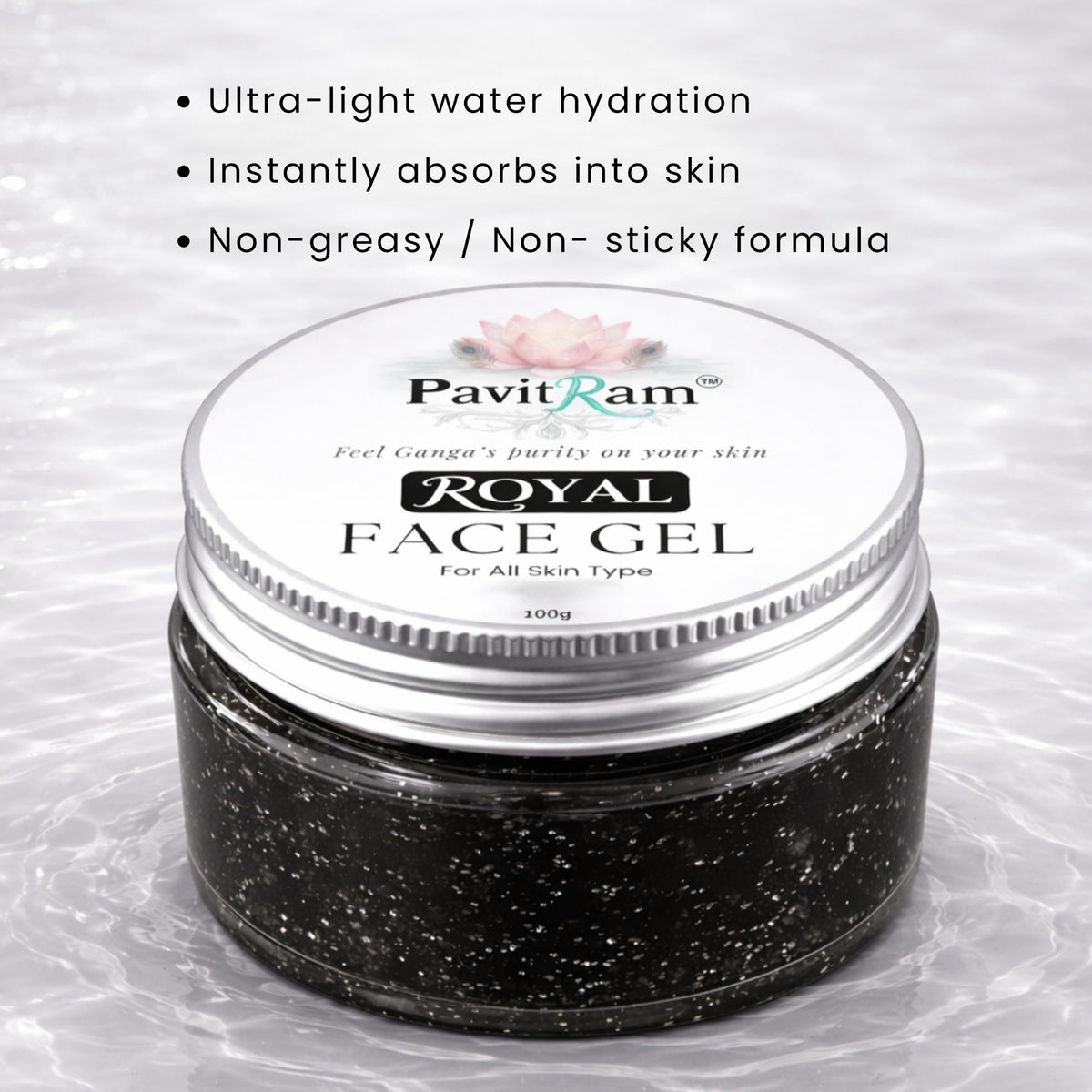 Face Gel for All Skin Types | Refreshing Hydration & Glow Care Black Face Gel - 100gm