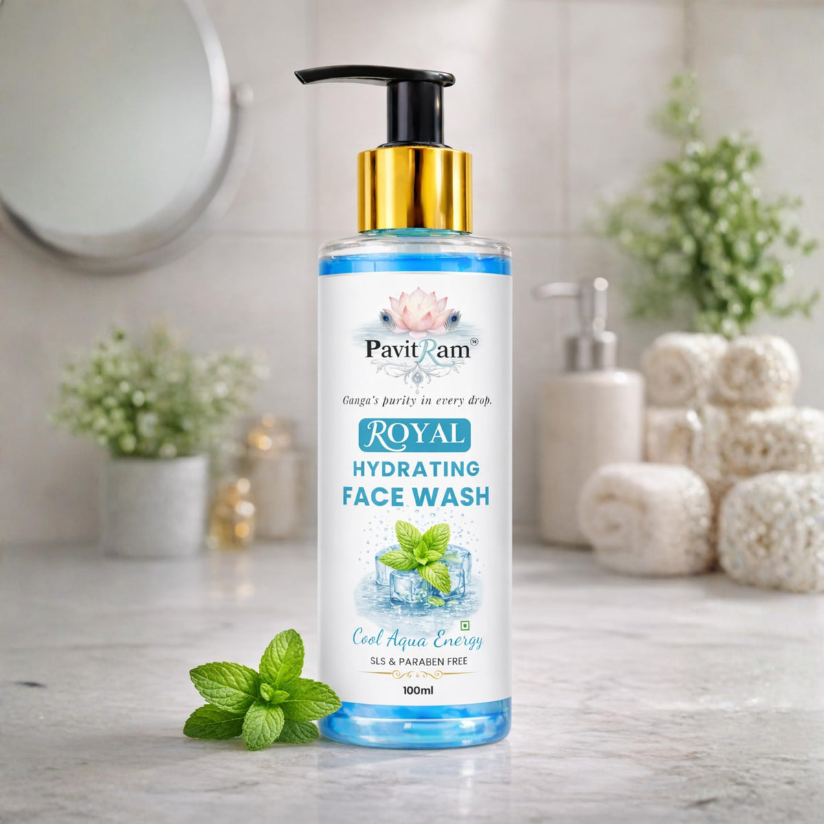 THE PAVITRAM Pure Herb Breeze Face Wash 100ml| Herbal Refreshing Daily Cleanser | Deep Cleansing & Oil Control Formula for Men & Women | Soft Fresh Healthy Skin