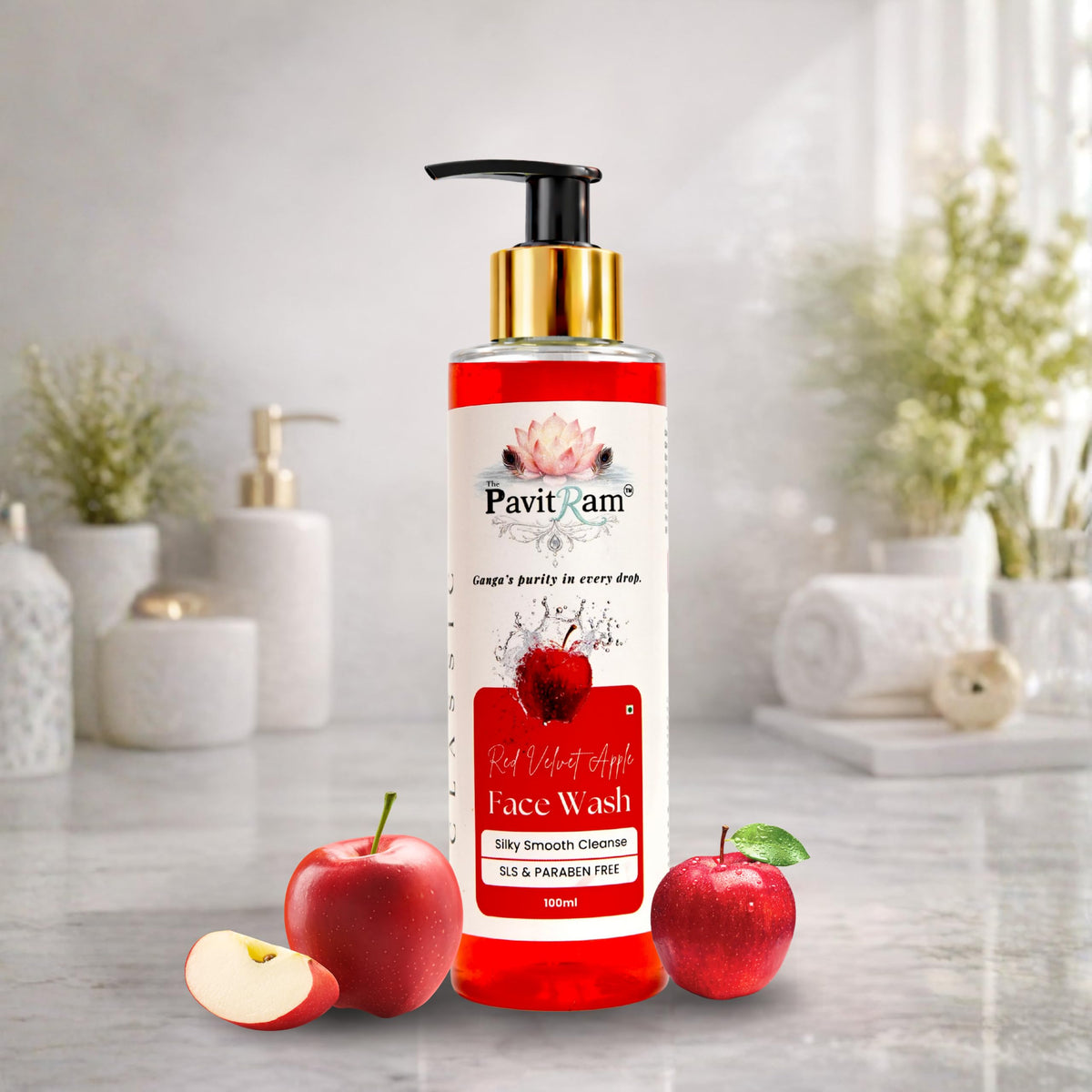 THE PAVITRAM Refresh Face Wash 100ml | Aqua Facial Cleanser | Cool Aqua Revive | Daily Face Wash for Men & Women | Refreshing Skin Care Cleanser