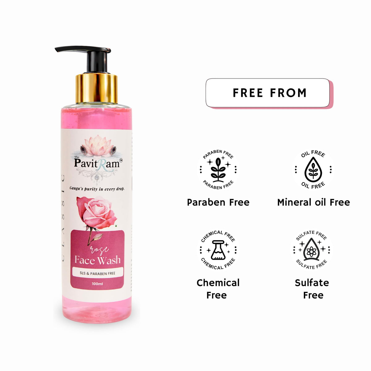 THE PAVITRAM Refresh Face Wash 100ml | Aqua Facial Cleanser | Cool Aqua Revive | Daily Face Wash for Men & Women | Refreshing Skin Care Cleanser
