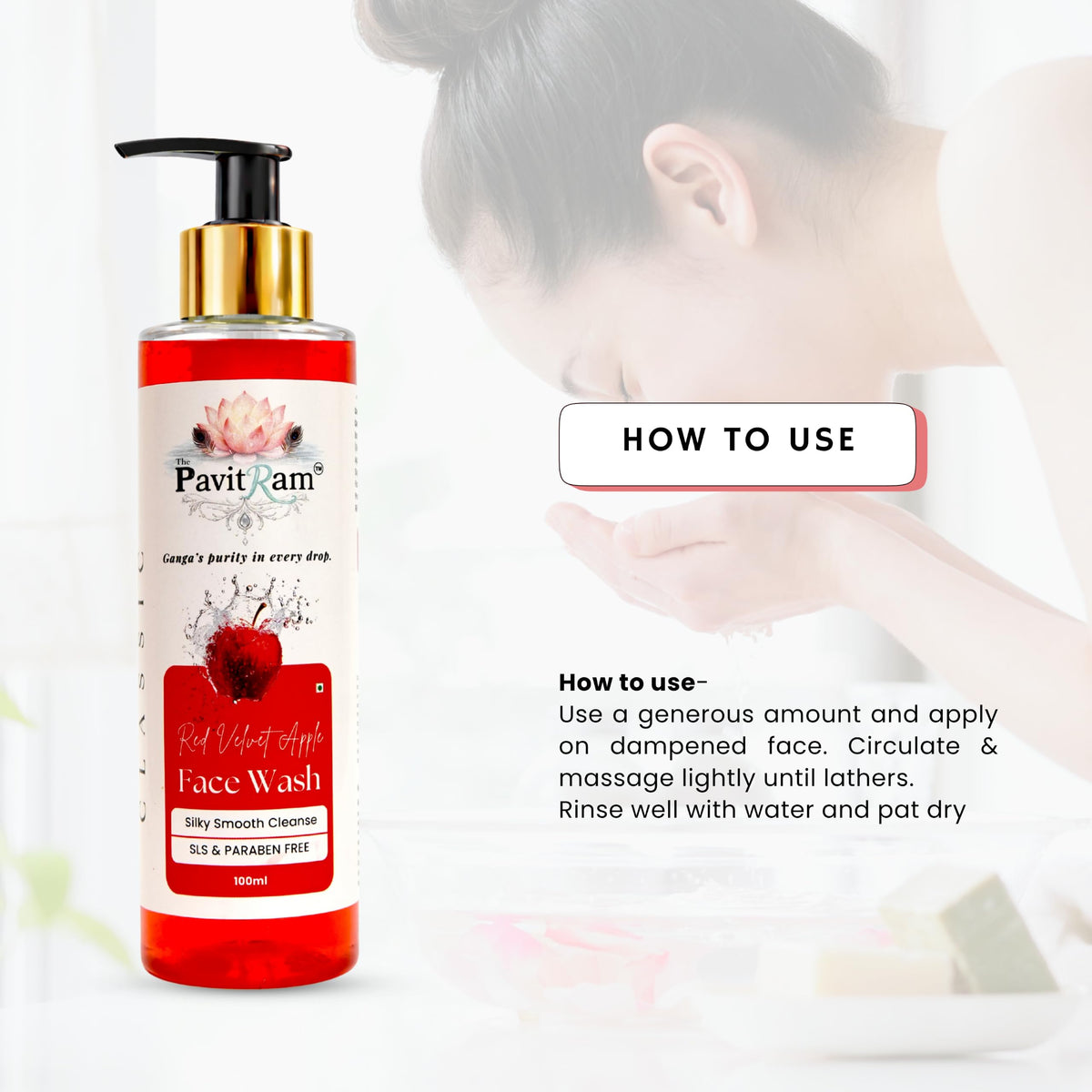 THE PAVITRAM Refresh Face Wash 100ml | Aqua Facial Cleanser | Cool Aqua Revive | Daily Face Wash for Men & Women | Refreshing Skin Care Cleanser