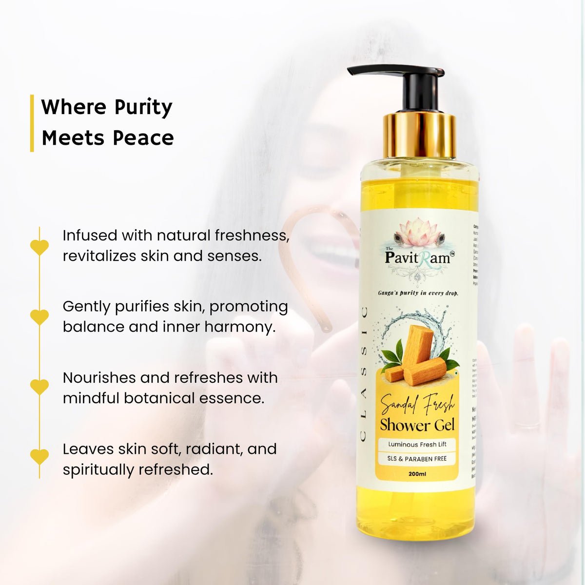 THE PAVITRAM Body Shower Gel | Refreshing Daily Body Cleanser for Men & Women | Bath Gel