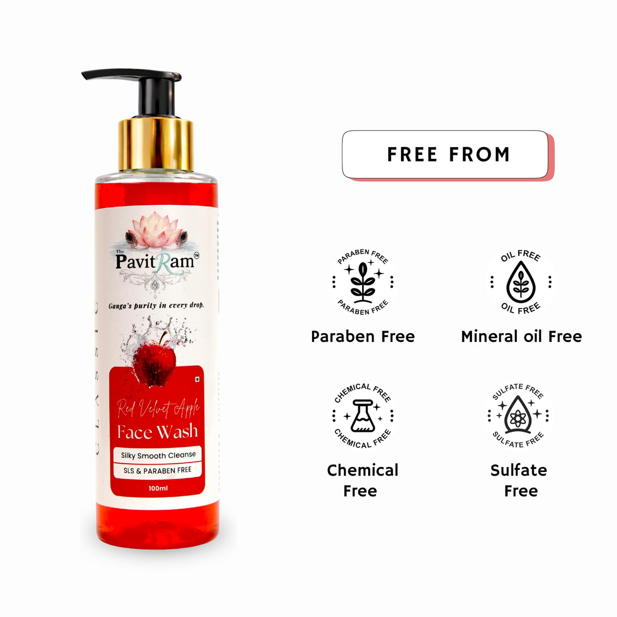 THE PAVITRAM Refresh Face Wash 100ml | Aqua Facial Cleanser | Cool Aqua Revive | Daily Face Wash for Men & Women | Refreshing Skin Care Cleanser