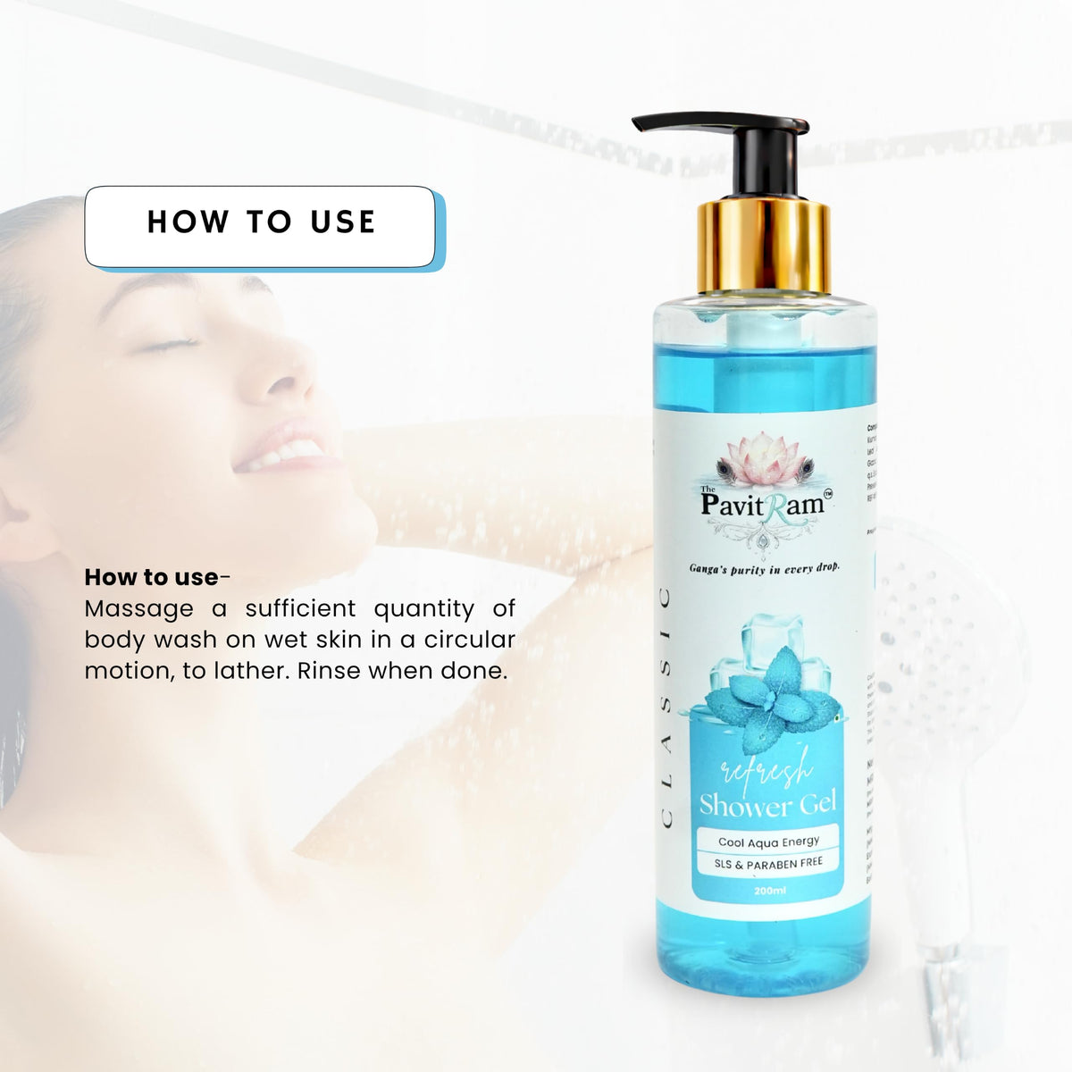THE PAVITRAM Body Shower Gel | Refreshing Daily Body Cleanser for Men & Women | Bath Gel