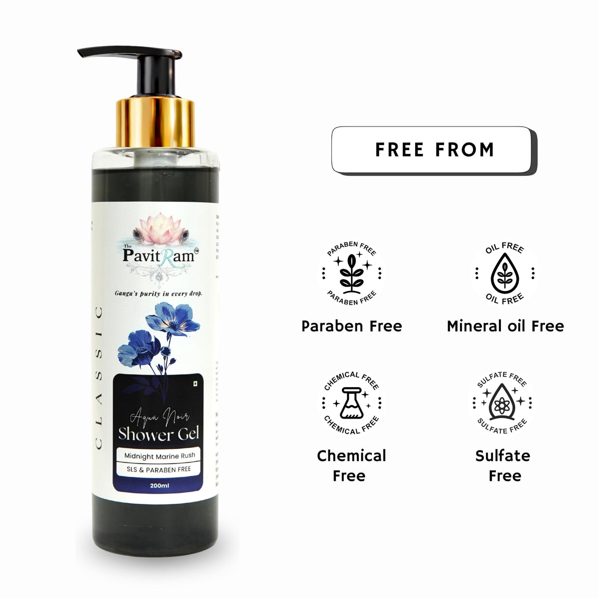 THE PAVITRAM Body Shower Gel | Refreshing Daily Body Cleanser for Men & Women | Bath Gel