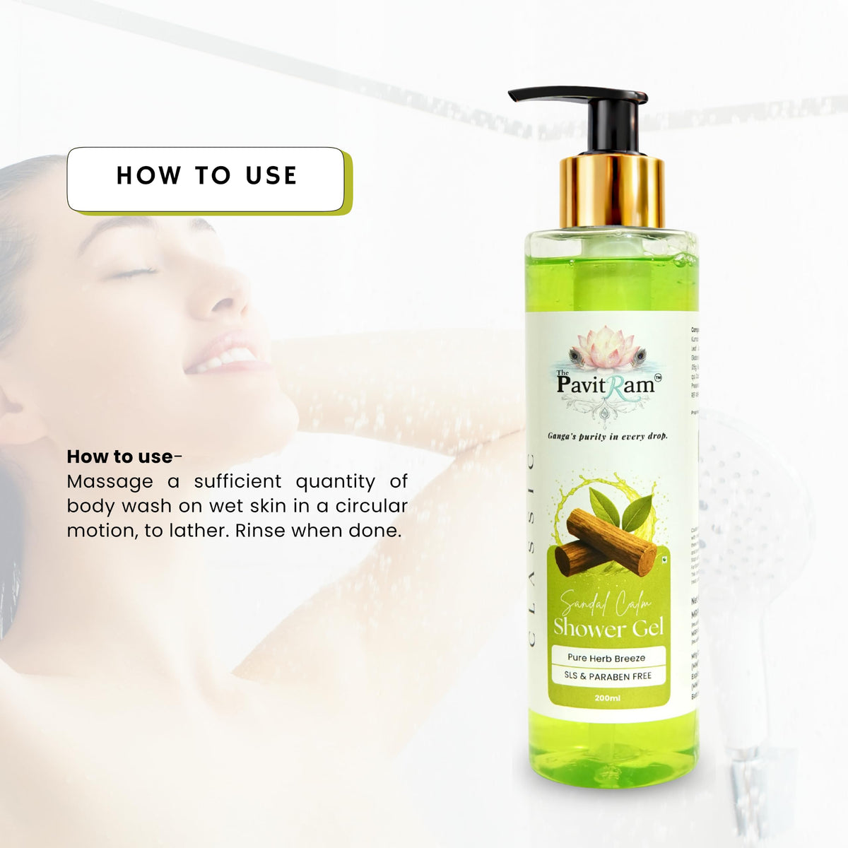 THE PAVITRAM Body Shower Gel | Refreshing Daily Body Cleanser for Men & Women | Bath Gel