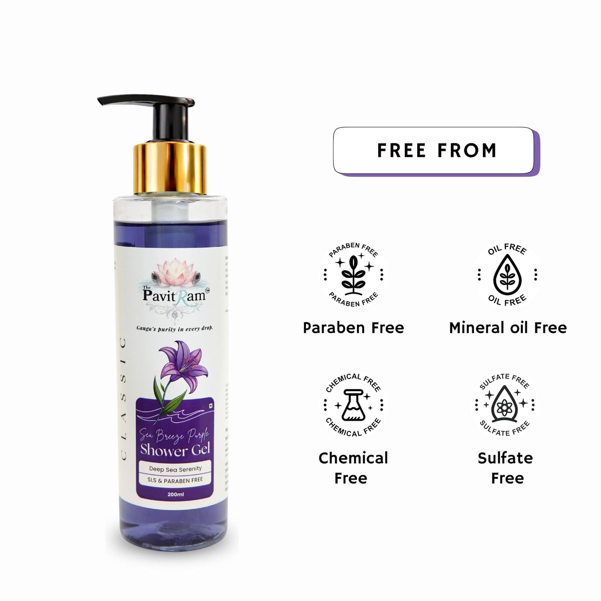 THE PAVITRAM Body Shower Gel | Refreshing Daily Body Cleanser for Men & Women | Bath Gel