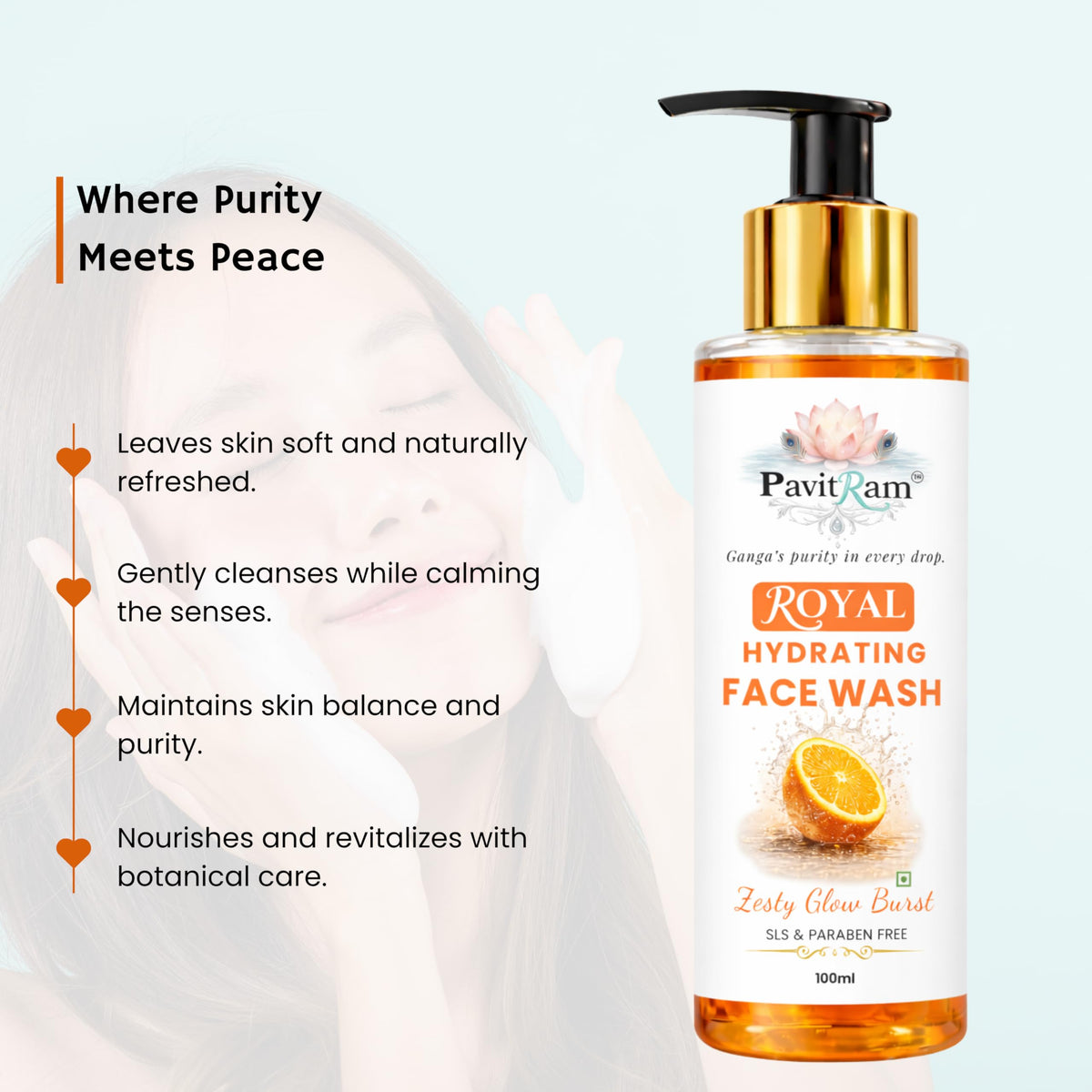 THE PAVITRAM Face Wash | Refreshing Daily Cleanser for Men & Women | Deep Cleansing & Oil Control | Fresh Formula for Soft & Skin