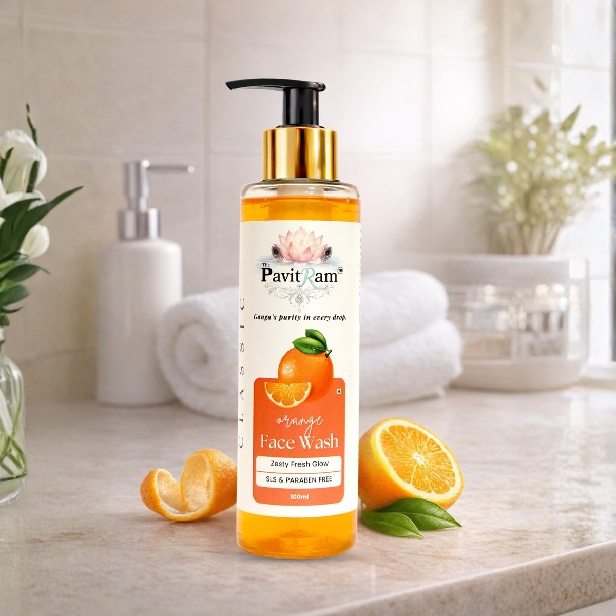 THE PAVITRAM Refresh Face Wash 100ml | Aqua Facial Cleanser | Cool Aqua Revive | Daily Face Wash for Men & Women | Refreshing Skin Care Cleanser