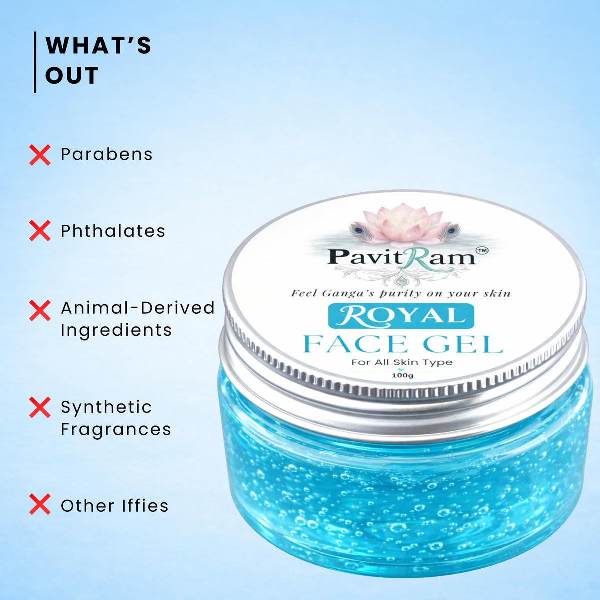 THE PAVITRAM Face Gel for All Skin Types | Hydrating Face Gel for Soft, Fresh & Glowing Skin | Daily Skin Care Gel | 100g
