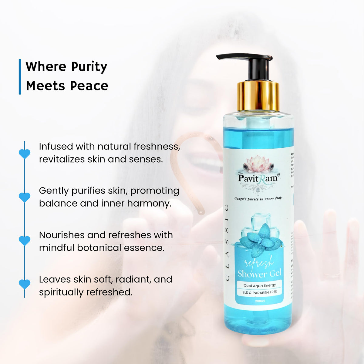 THE PAVITRAM Body Shower Gel | Refreshing Daily Body Cleanser for Men & Women | Bath Gel