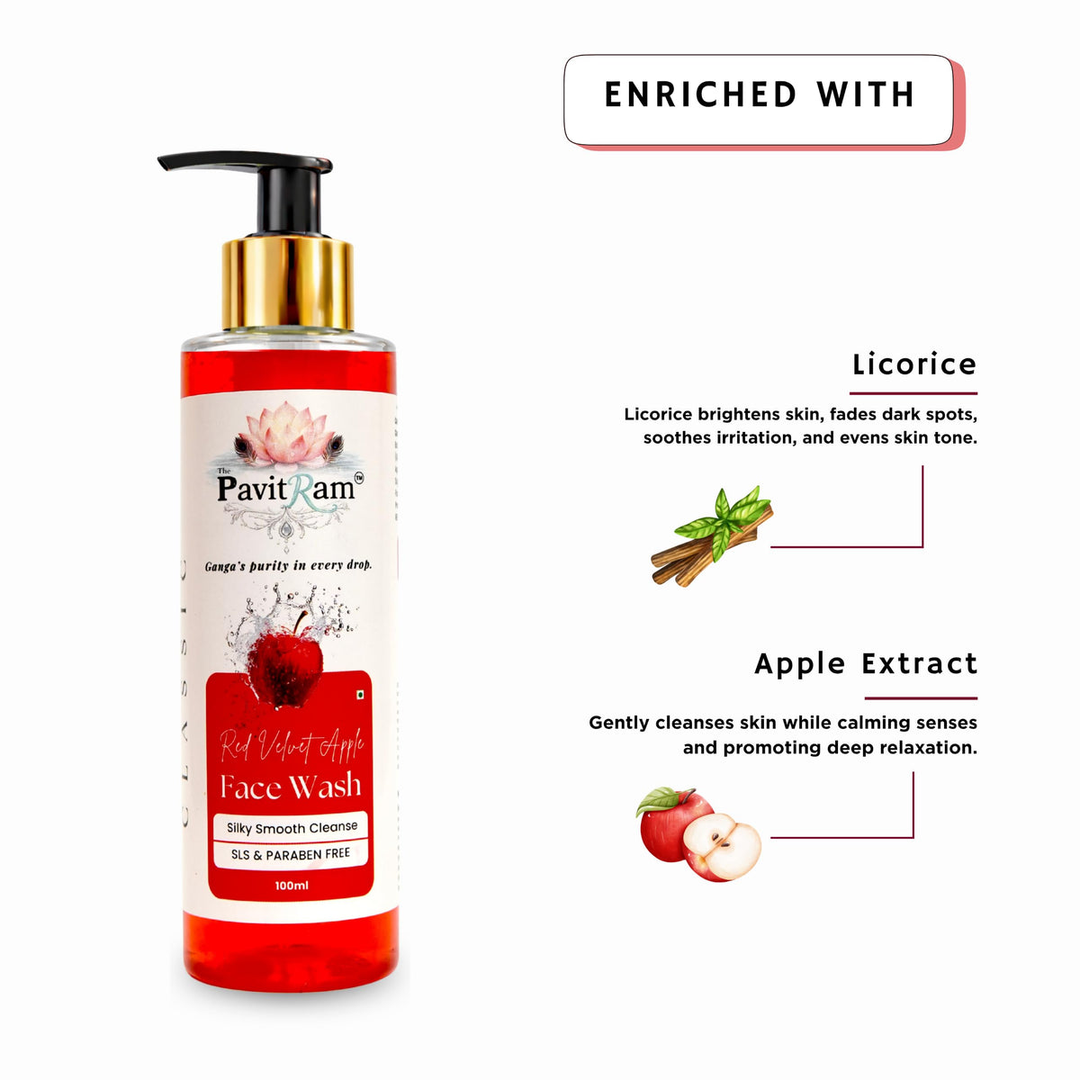 THE PAVITRAM Refresh Face Wash 100ml | Aqua Facial Cleanser | Cool Aqua Revive | Daily Face Wash for Men & Women | Refreshing Skin Care Cleanser