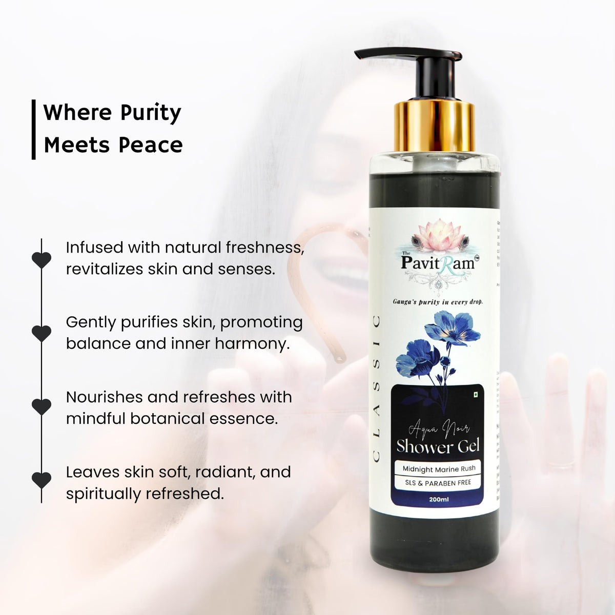 THE PAVITRAM Body Shower Gel | Refreshing Daily Body Cleanser for Men & Women | Bath Gel