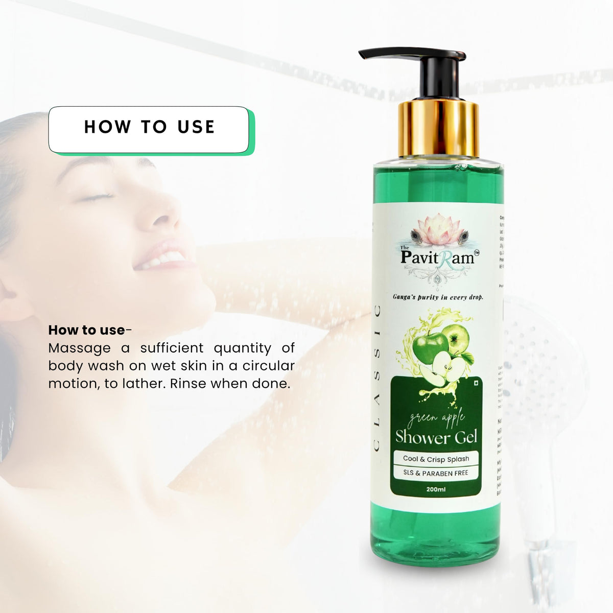 THE PAVITRAM Body Shower Gel | Refreshing Daily Body Cleanser for Men & Women | Bath Gel