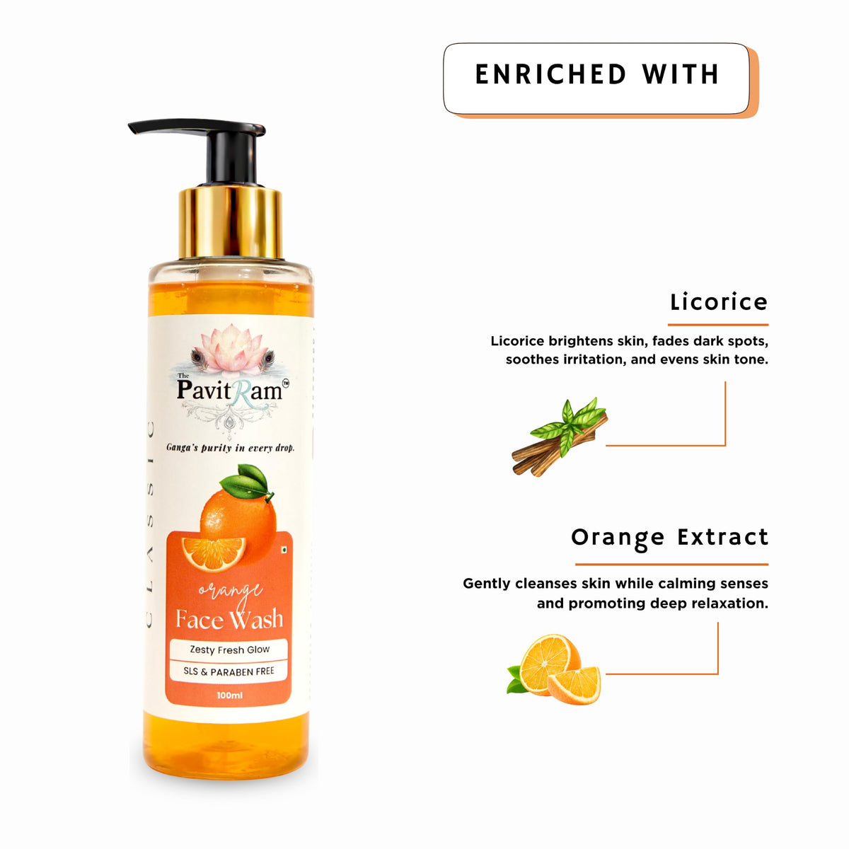 THE PAVITRAM Refresh Face Wash 100ml | Aqua Facial Cleanser | Cool Aqua Revive | Daily Face Wash for Men & Women | Refreshing Skin Care Cleanser