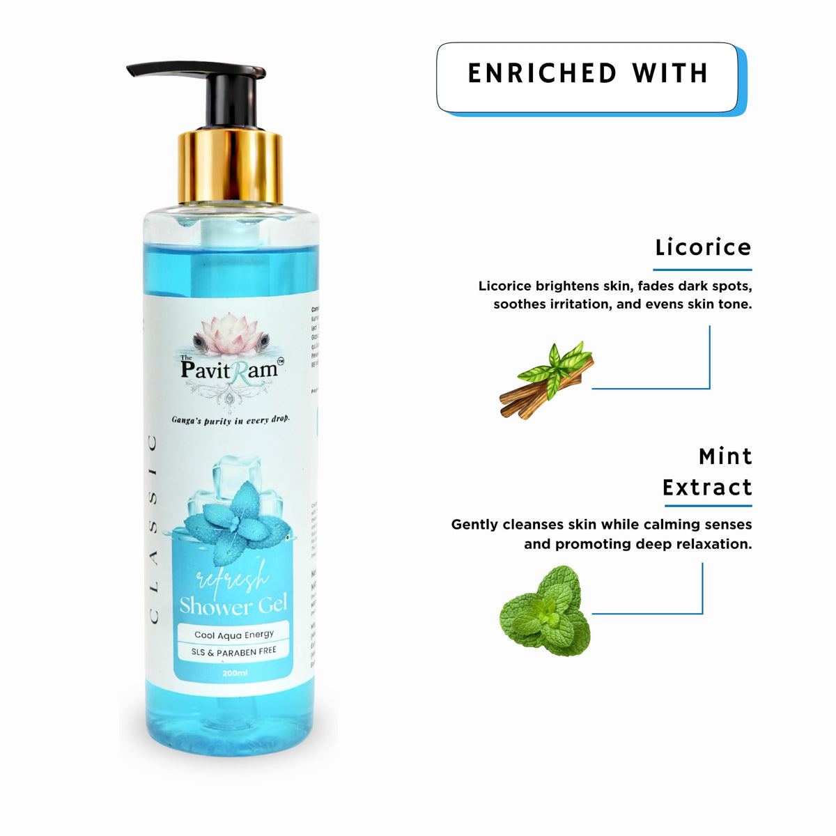 THE PAVITRAM Body Shower Gel | Refreshing Daily Body Cleanser for Men & Women | Bath Gel