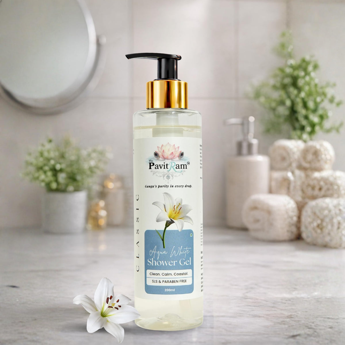 THE PAVITRAM Body Shower Gel | Refreshing Daily Body Cleanser for Men & Women | Bath Gel