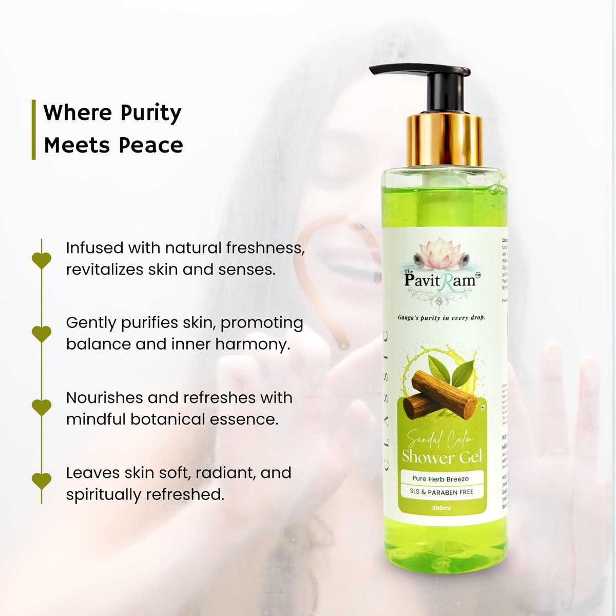 THE PAVITRAM Body Shower Gel | Refreshing Daily Body Cleanser for Men & Women | Bath Gel