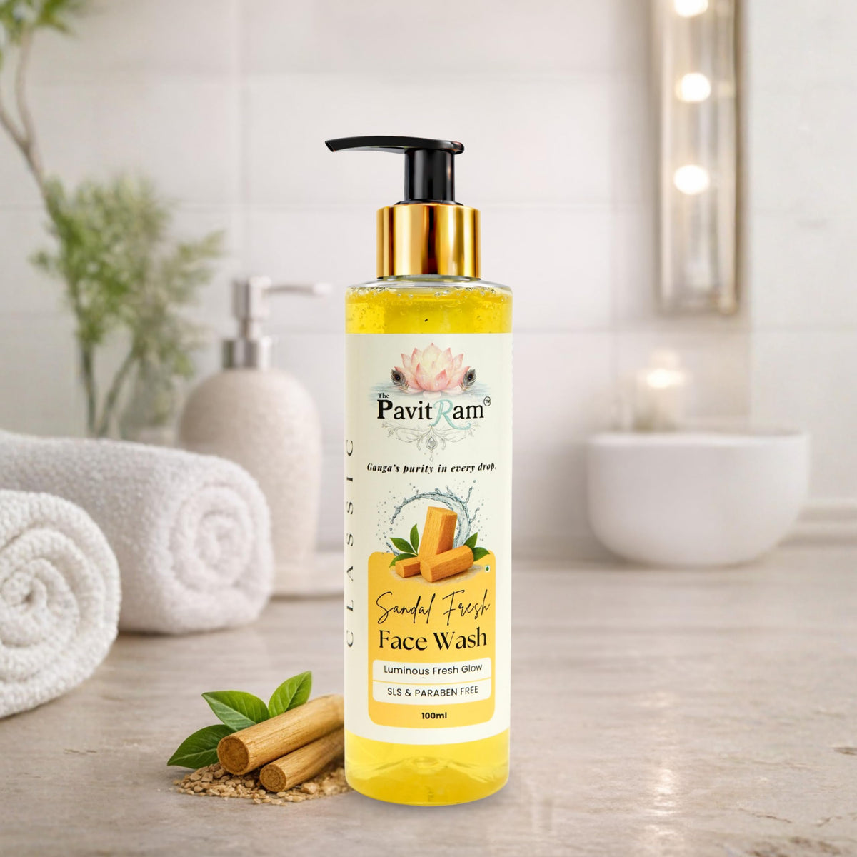 THE PAVITRAM Refresh Face Wash 100ml | Aqua Facial Cleanser | Cool Aqua Revive | Daily Face Wash for Men & Women | Refreshing Skin Care Cleanser