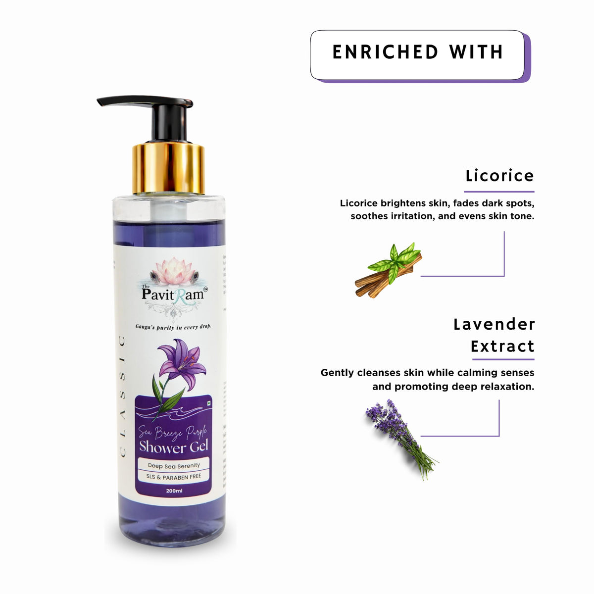 THE PAVITRAM Body Shower Gel | Refreshing Daily Body Cleanser for Men & Women | Bath Gel