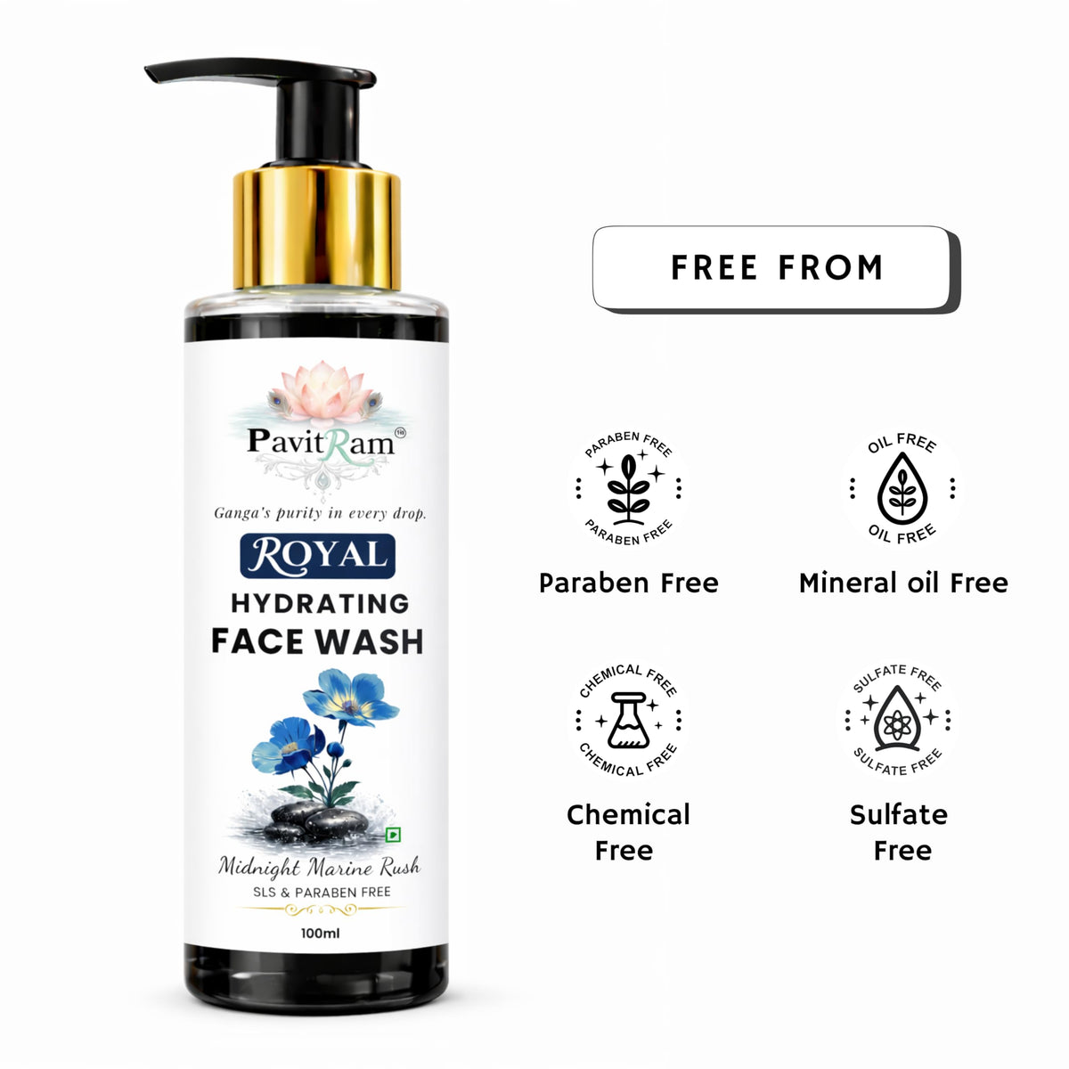 THE PAVITRAM Face Wash |Daily Cleanser for Men & Women | Deep Cleansing & Oil Control | Fresh Formula for Soft & Skin