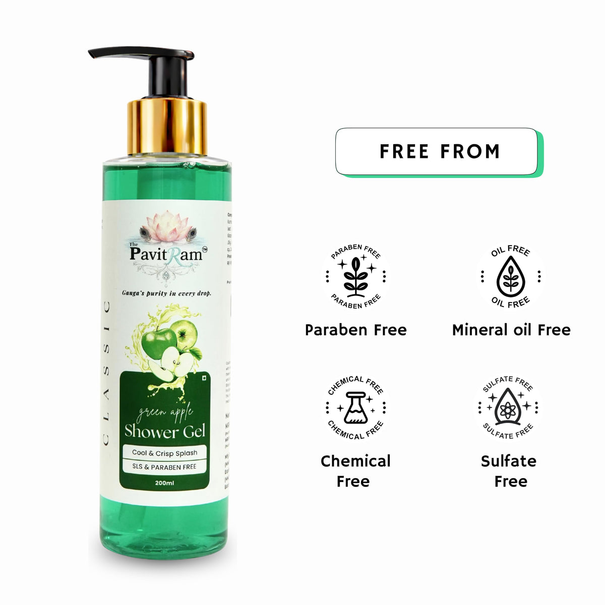 THE PAVITRAM Body Shower Gel | Refreshing Daily Body Cleanser for Men & Women | Bath Gel