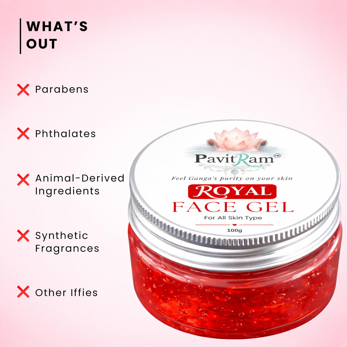 THE PAVITRAM Face Gel for All Skin Types | Hydrating Face Gel for Soft, Fresh & Glowing Skin | Lightweight Non-Greasy Moisturizer | Daily Skin Care Gel | 100g