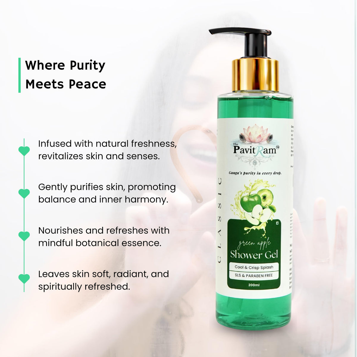 THE PAVITRAM Body Shower Gel | Refreshing Daily Body Cleanser for Men & Women | Bath Gel
