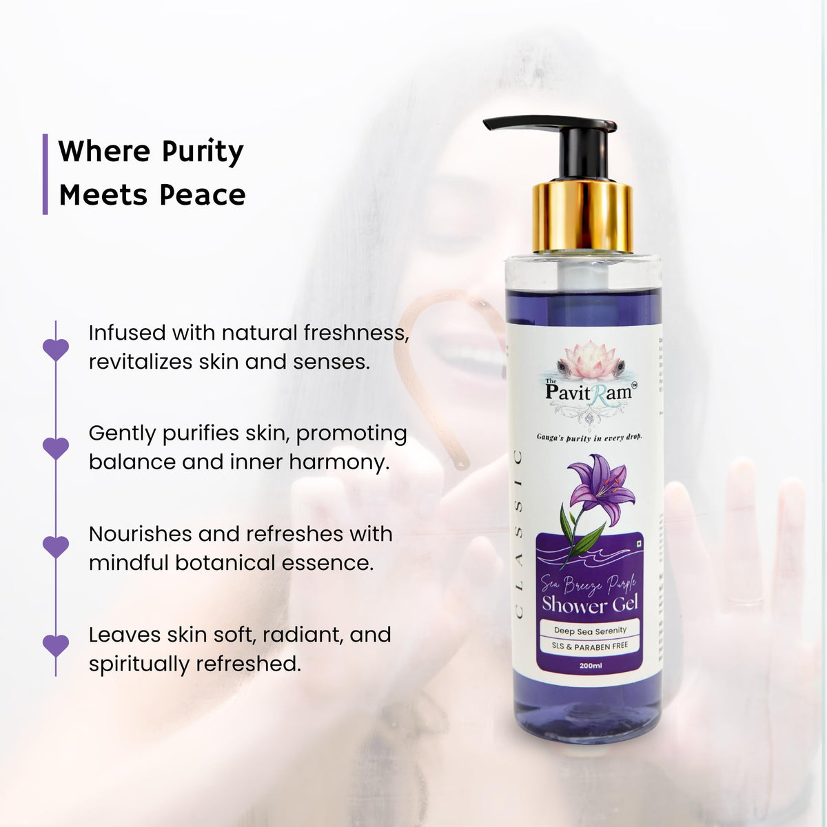 THE PAVITRAM Body Shower Gel | Refreshing Daily Body Cleanser for Men & Women | Bath Gel
