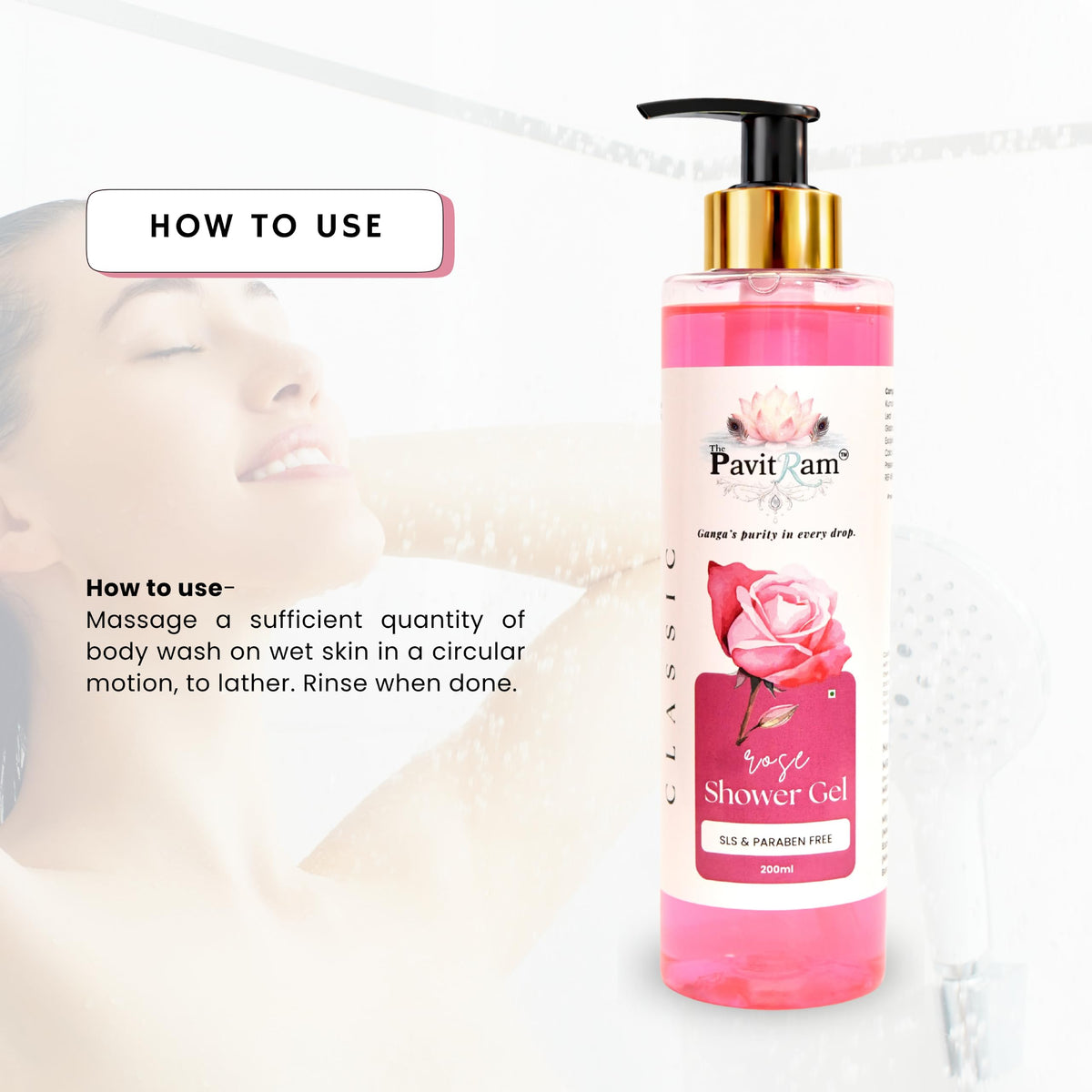 THE PAVITRAM Body Shower Gel | Refreshing Daily Body Cleanser for Men & Women | Bath Gel