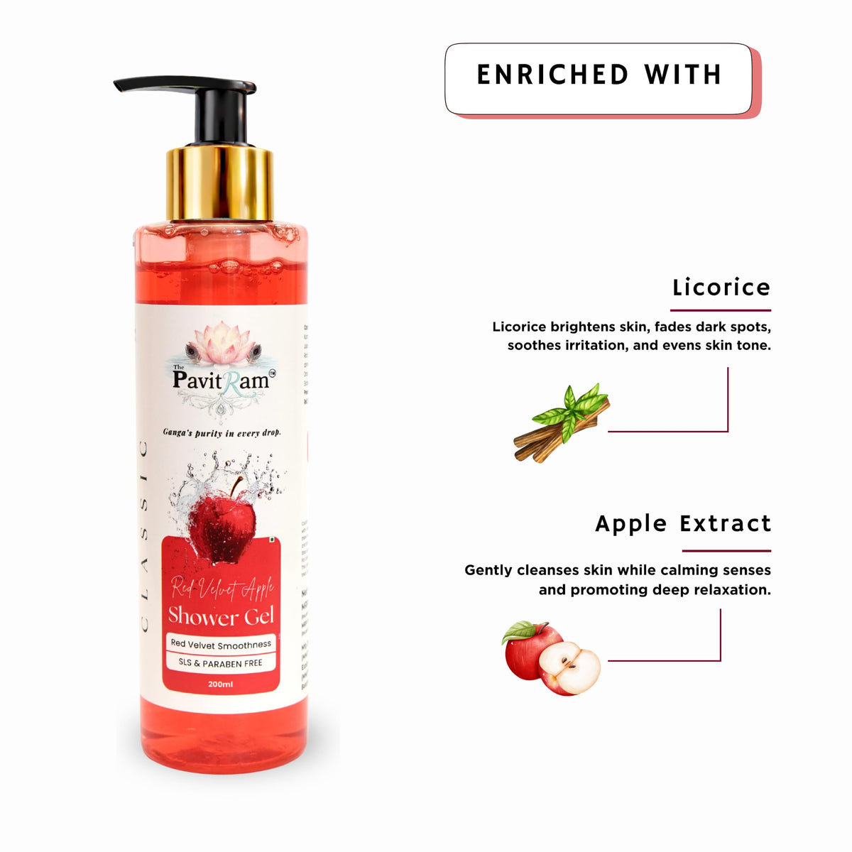 THE PAVITRAM Body Shower Gel | Refreshing Daily Body Cleanser for Men & Women | Bath Gel