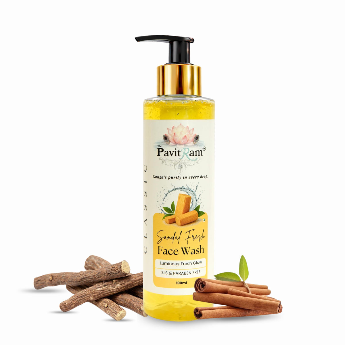 THE PAVITRAM Refresh Face Wash 100ml | Aqua Facial Cleanser | Cool Aqua Revive | Daily Face Wash for Men & Women | Refreshing Skin Care Cleanser