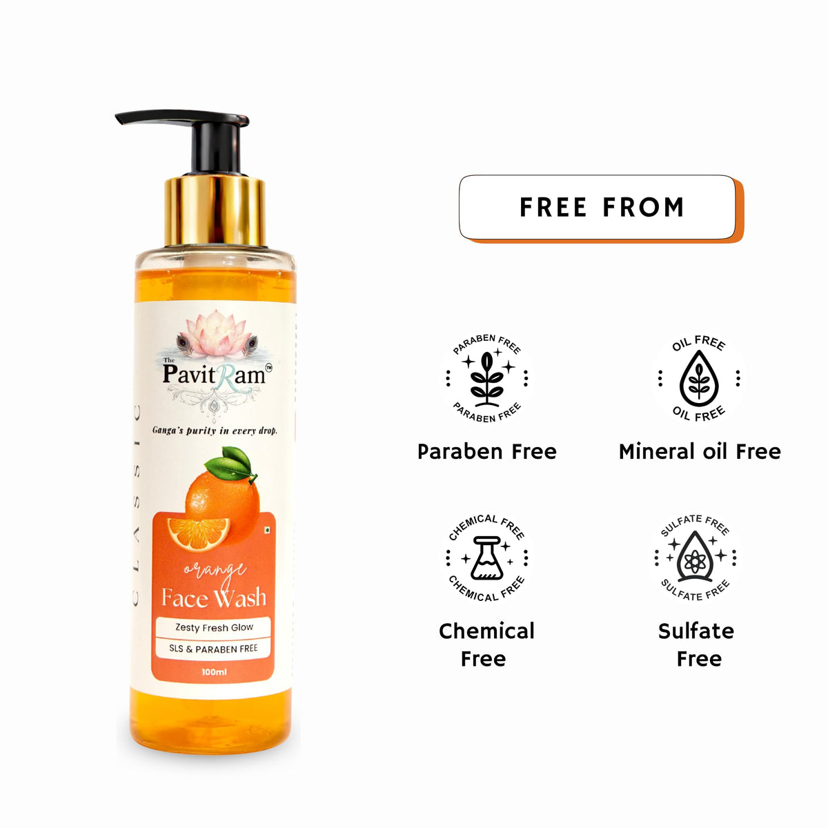 THE PAVITRAM Refresh Face Wash 100ml | Aqua Facial Cleanser | Cool Aqua Revive | Daily Face Wash for Men & Women | Refreshing Skin Care Cleanser