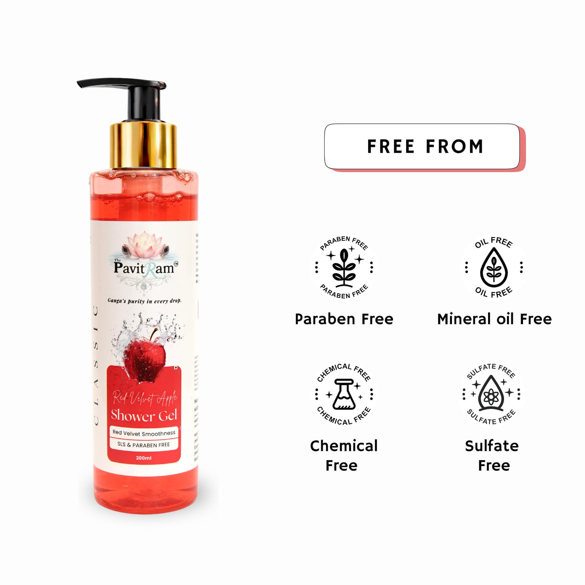 THE PAVITRAM Body Shower Gel | Refreshing Daily Body Cleanser for Men & Women | Bath Gel