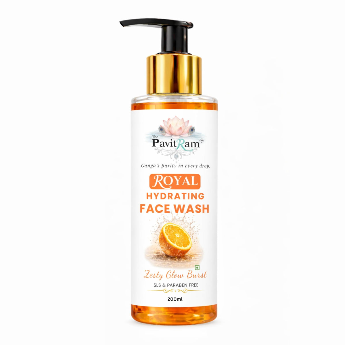 THE PAVITRAM Zesty Glow Burst Face Wash 200ml| Brightening & Refreshing Daily Cleanser | Deep Cleansing Oil Control Formula for Men & Women | Fresh Glowing Skin Care
