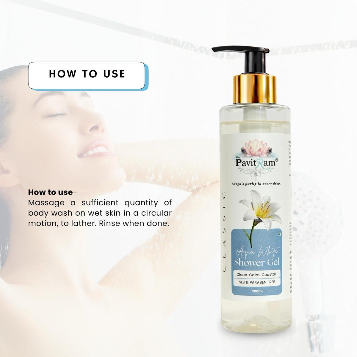 THE PAVITRAM Body Shower Gel | Refreshing Daily Body Cleanser for Men & Women | Bath Gel
