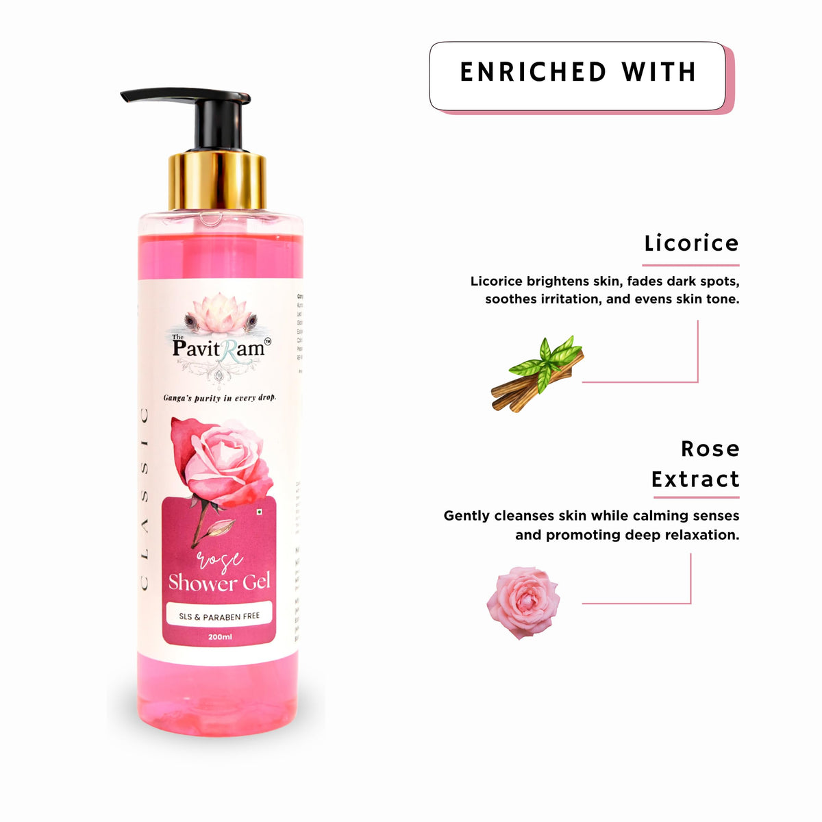 THE PAVITRAM Body Shower Gel | Refreshing Daily Body Cleanser for Men & Women | Bath Gel