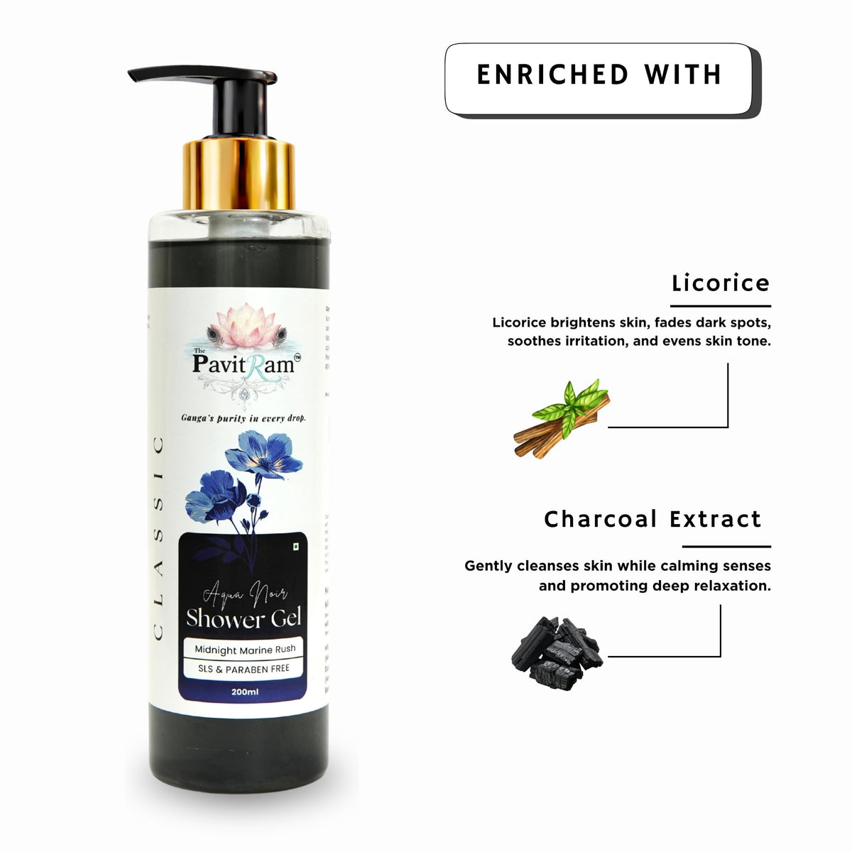 THE PAVITRAM Body Shower Gel | Refreshing Daily Body Cleanser for Men & Women | Bath Gel